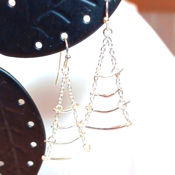 Sterling 925 Silver Tree Dangle Earrings - Picture 1 of 4